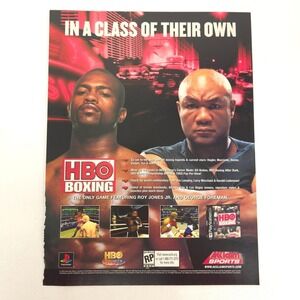 HBO Boxing Video Game Print Ad Roy Jones Jr George Foreman PlayStation Y2K Promo